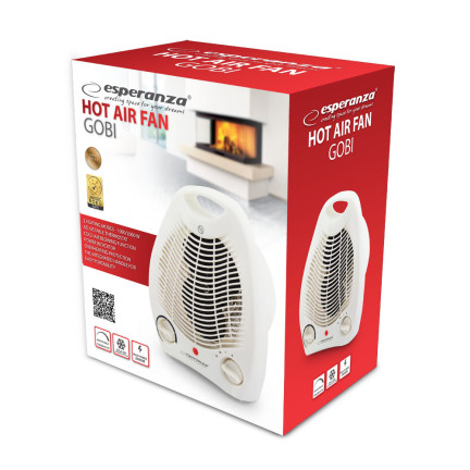EHH011 Heizlüfter, elektrischer Heizkörper, Heizstrahler mit Thermostat, 2000 W