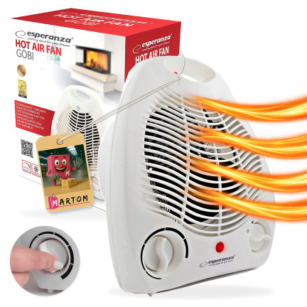 EHH011 Heizlüfter, elektrischer Heizkörper, Heizstrahler mit Thermostat, 2000 W