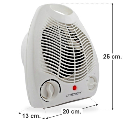 EHH011 Heizlüfter, elektrischer Heizkörper, Heizstrahler mit Thermostat, 2000 W