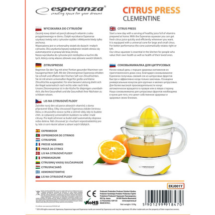 EKJ001Y ZITRUSPRESSE CLEMENTINE WEISS UND GELB