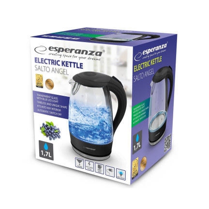 EKK011K ELEKTRISCHER WASSERKOCHER GLAS SALTO ENGEL 1,7 L SCHWARZ