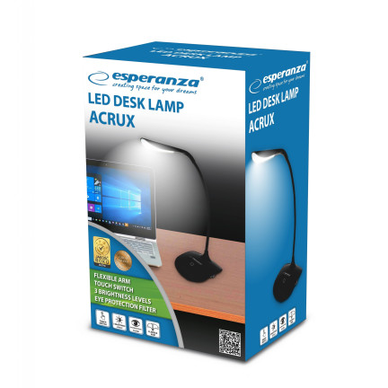 ELD103K Schreibtischlampe Touch Switch Schutzfilter ACRUX BLACK