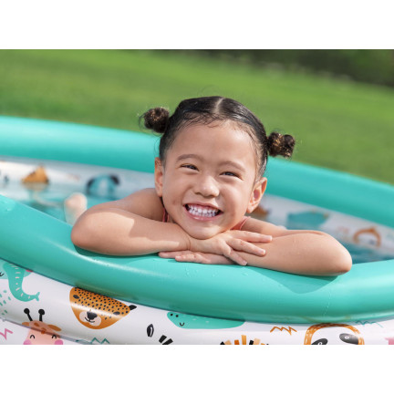 51226 RUNDER AUFBLASBARER POOL GARTEN FISCH 122X25 CM BESTWAY