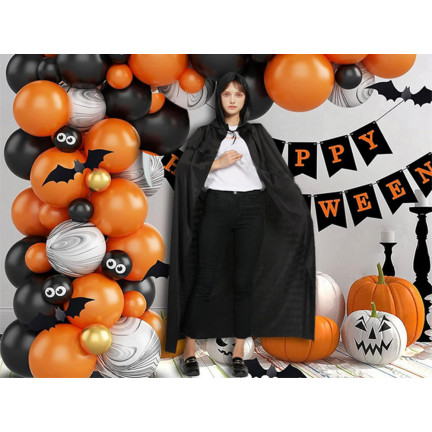 Kapuzenumhang, schwarz, für Zauberinnen, für Vampire, Halloween-Kostüm, universell einsetzbar