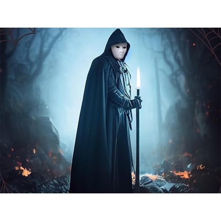 Kapuzenumhang, schwarz, für Zauberinnen, für Vampire, Halloween-Kostüm, universell einsetzbar