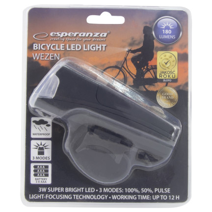 EOT019 LED FRONT BIKE LAMP 180 Lumen WEZEN Batterien