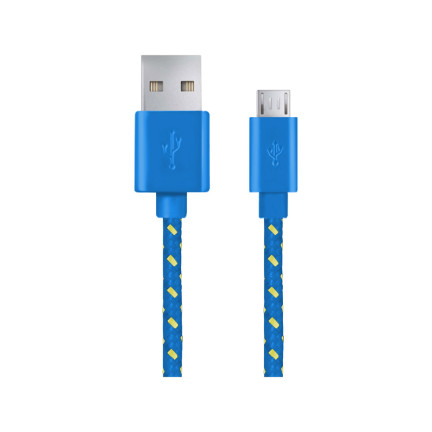 EB175BY MICRO USB 2.0 A-B M/M 1M GEFLOCHTENES KABEL BLAU
