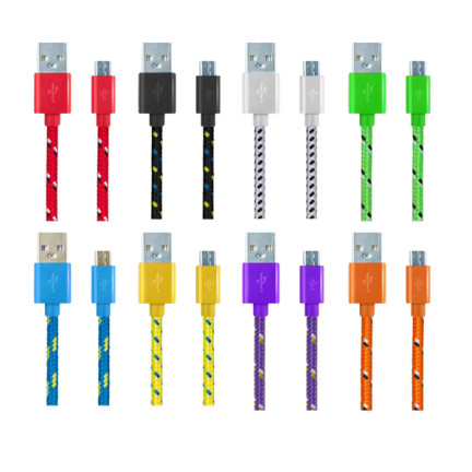 EB175BY MICRO USB 2.0 A-B M/M 1M GEFLOCHTENES KABEL BLAU