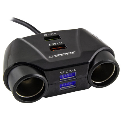 EZ132 SCHNELLLADUNG 2GN/4*USB ASTI ZIGARETTENANZÜNDER STECKDOSE SPLITTER