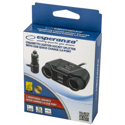 EZ132 SCHNELLLADUNG 2GN/4*USB ASTI ZIGARETTENANZÜNDER STECKDOSE SPLITTER