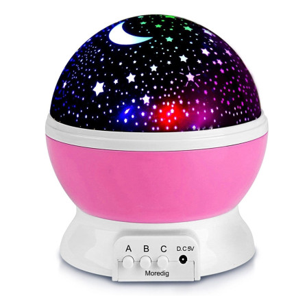 TG56632-2 Nachtlicht mit Sternenhimmel-Projektor, um 360° drehbar, rosa