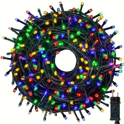 LED-Lichterkette 500 L, mehrfarbig, Weihnachtsbaum, weihnachtlich, für den Außen- und Innenbereich, 3+25 m