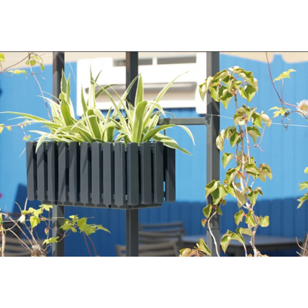DDEF600W-S433 Balkonkasten, Pflanzgefäß 58 cm mit Griffen, anthrazit, Feuchtigkeitsmesser