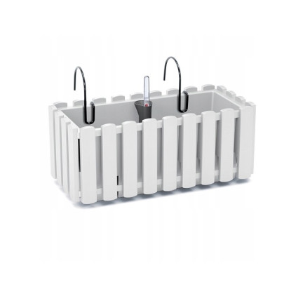 DDEF400W-S449 Balkonkasten, Pflanzkübel für Balkon, Geländer, Terrasse, weiß