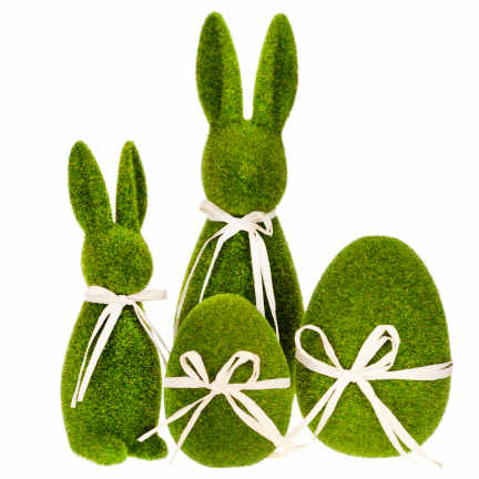 TG55598 beflockter Osterhase aus Wildleder 30cm