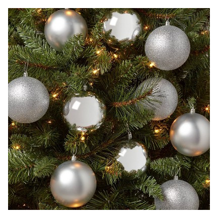 TG63127-1 SILBERNE WEIHNACHTSBAUMKUGELN 6TLG. 8CM UNZERBRECHLICH SATZ