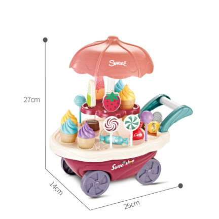TG67295 Set: Konditorei, Eisdiele, Eis, Donuts, Rollwagen