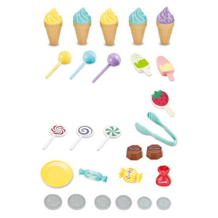 TG67295 Set: Konditorei, Eisdiele, Eis, Donuts, Rollwagen