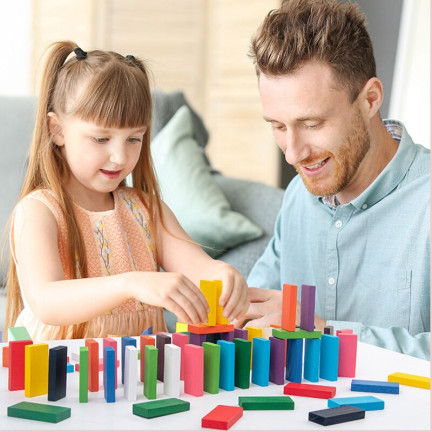 TG67014 Holz-Domino-Steine, großes Puzzle, 120 Teile