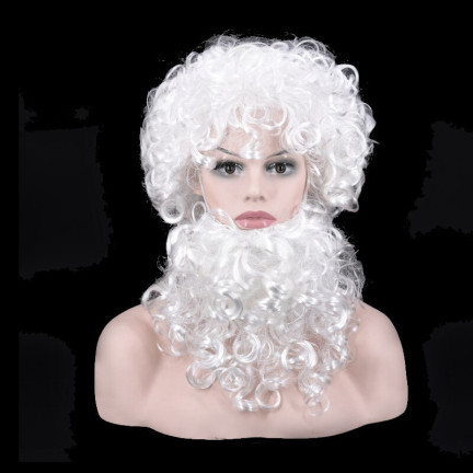 TG63178 Afro-Perücke für den Weihnachtsmann, weiß, Engel-Kostüm, Engel-Verkleidung