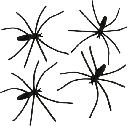 HL17 KÜNSTLICHES SPINNENNETZ 4 SPINNEN HALLOWEEN DEKORATION