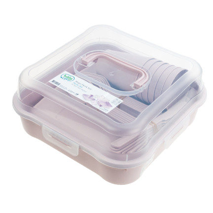 HOB031289 WANDERN PICKNICK SET 32 TEILE TASSEN BESTECK BEHÄLTER