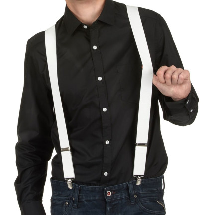 BQ6B EMO WEISS JAPAN HOSEN HOSENTRÄGER MÄNNER BREIT FÜR DRESS UP