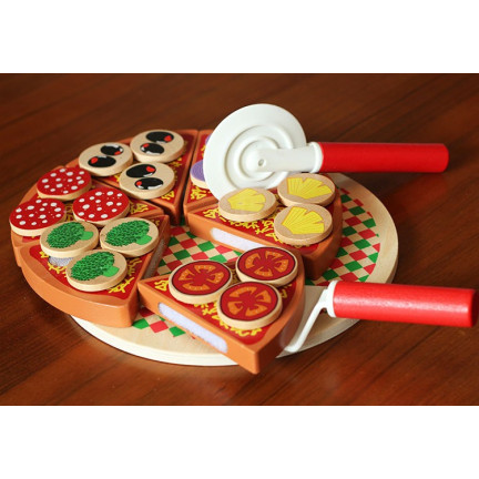 Tg50033 Holz Pizza schneiden Puzzle Klettverschluss Messer Zubehör