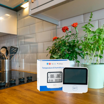 IM016 THERMOMETER WETTERSTATION DRAHTLOS HYGROMETER UHR WIFI TUYA