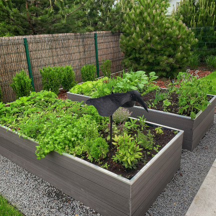 Rabe auf einem Stock, Vogelverschrecker, realistisch, für Balkon und Garten, Tauben und Stare