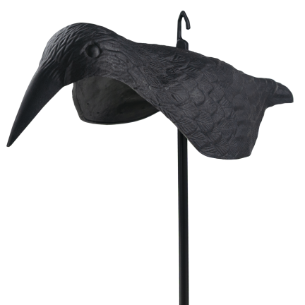 Rabe auf einem Stock, Vogelverschrecker, realistisch, für Balkon und Garten, Tauben und Stare