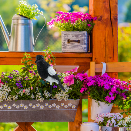 IM035 Elster – Vogelabwehr, Dekoration für Balkon, Terrasse und Garten 