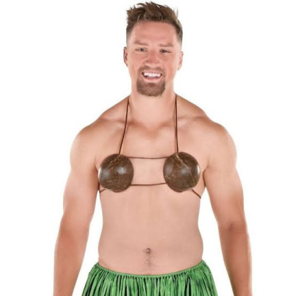 Hawaii-BH aus Kokosnussschalen, Kostüm, Partykleidung, 1 Stück