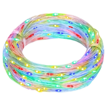 Smart-LED-Weihnachtsbaumbeleuchtung, 100 L, mehrfarbig, mit Fernbedienung, USB, 10 + 0,6 m