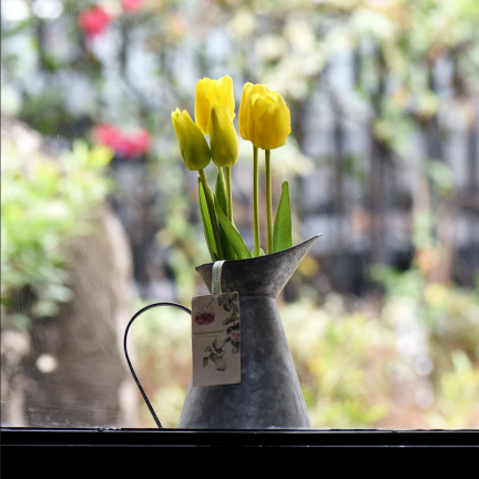 CV17690-3 LUX FARBIGE SILIKON TULPE STRÄUSSE 3ST LUX GELBE TULPEN ALS LIVE
