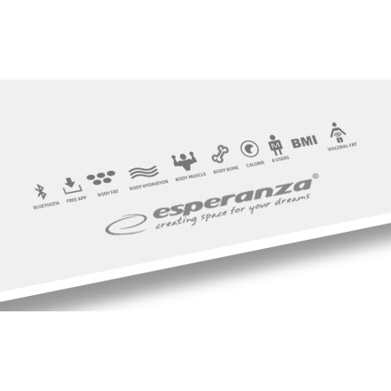 EBS016W ESPERANZA 8IN1 BADEZIMMERWAAGE MIT
BLUETOOTH-FUNKTION B.FIT WEISS