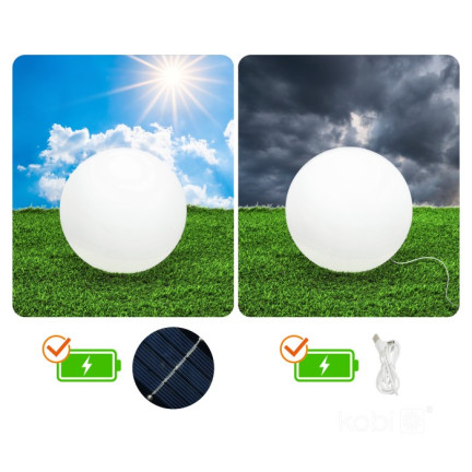 TG45639 SOLARKUGEL LED-GARTENLEUCHTE WEISS + RGB 20cm
