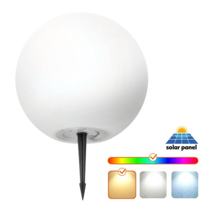 TG45639 SOLARKUGEL LED-GARTENLEUCHTE WEISS + RGB 20cm