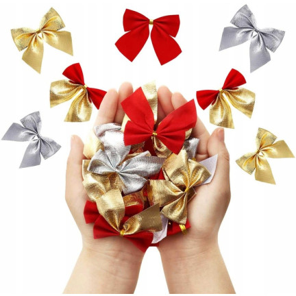 TG59773-2 BÖGEN 12TLG GOLD GLITTER WEIHNACHTSBAUM DEKORATIV BÖGEN SET