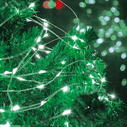 TG66254-1 Christbaumbeleuchtung an einer Schnur 40 LED MIKRO GIRLANDS COLD WHITE AA LIGHTS