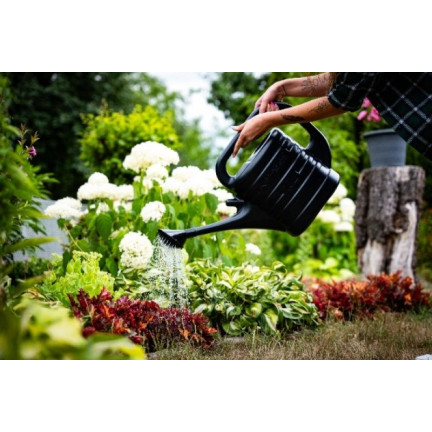 IKZ10-S433 Garten Gießkanne schwarz anthrazit 10L Gemüse Gießkanne Universal Gießkanne