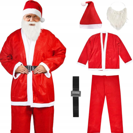 CC53 Weihnachtsmannkostüm komplett 5-teiliges Set Starburst für Weihnachtsmann