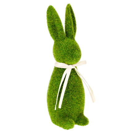 TG55598 beflockter Osterhase aus Wildleder 30cm