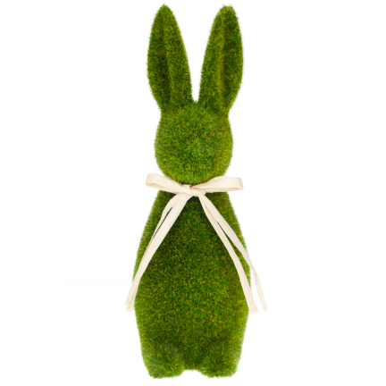 TG55598 beflockter Osterhase aus Wildleder 30cm