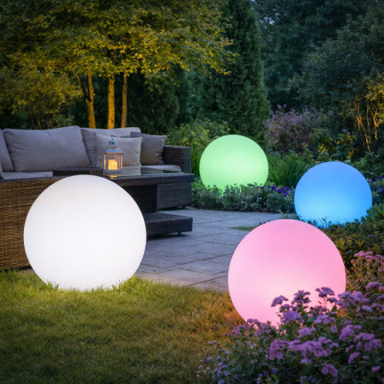TG45639 SOLARKUGEL LED-GARTENLEUCHTE WEISS + RGB 20cm