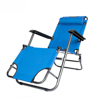 ZW40N Klappbare Strand- und Gartenliege, 3 Positionen, blau