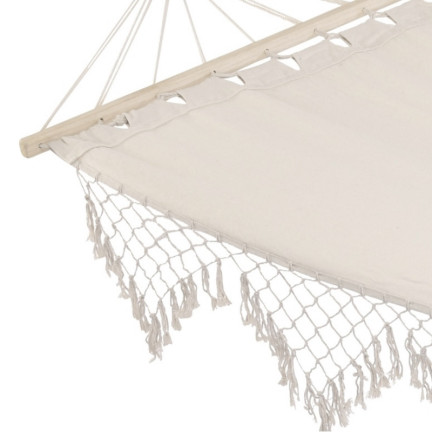 TG56032 Gartenhängematte auf Gestell stark mit Quasten Boho