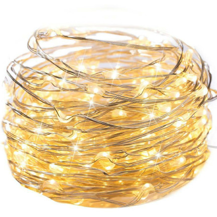 TG66263-2 WEIHNACHTSLICHTER AUF EINER SCHUBLADE 80 LED-LICHTER MICRO GARLAND WEISS AA