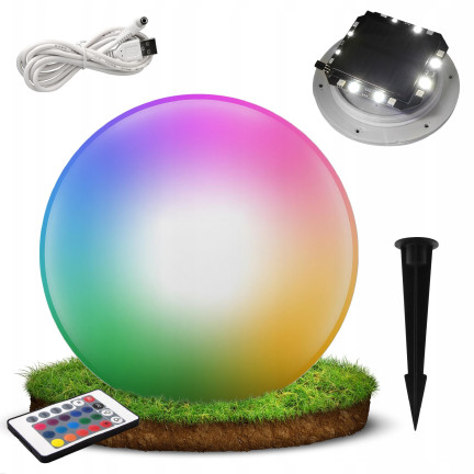 TG45639 SOLARKUGEL LED-GARTENLEUCHTE WEISS + RGB 20cm
