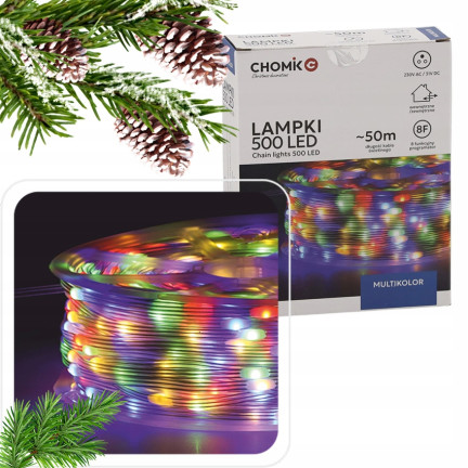 LED-Mikrolichter auf einer Rolle, 500 Stück, Lichterkette, Weihnachtsbeleuchtung, mehrfarbig, 3+50 m